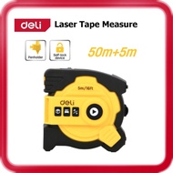 [ DELI ] (DL4172B) Laser Tape Measure | 50m+5m | 3.7V 850mA Battery | Class 2 635nm