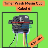 Timer Mesin Cuci Pencuci / Wash Kabel 6 (Cocok Untuk Sanken  Sanyo  Dll ) / Temer Trimer Putaran Mesin Cuci Pencuci 6 Kabel 2 Tabung / Sparepart Onderdil Mesin Cuci