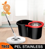 COD TERMURAH Alat Pel Praktis spin mop Putar Ember Plastik Stainless Steel Lantai Super Bersih Ember