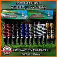 ¤ ➢ ❁ SPYKER REAR SHOCK ABSORBER 1-Set (280MM / 310MM) for Xrm,Wave,Smash,Bonus,Raiderj