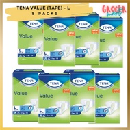 Tena Value Adult Diapers (Tape) - L - 8 Packs - Grocer Mart