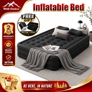WTHB 8 Layer Inflatable Air Mattress Automatic Pump Single/Double 40CM Black Outdoor Camping Bed Til