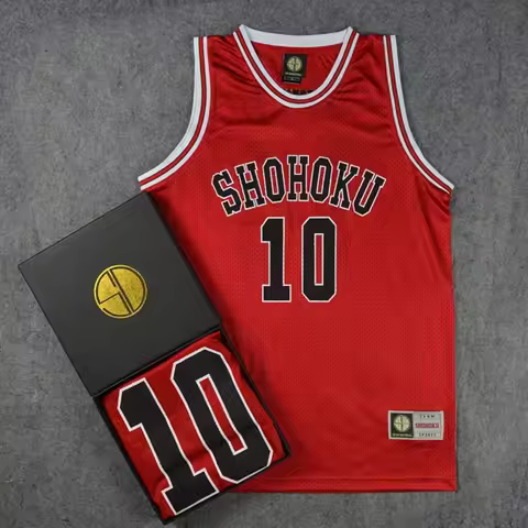 Green Adults Basketball Jerseya NO.10 SLAM DUNK Sleeveless Jersey SHOHOKU Team Training Clothes Cos 
