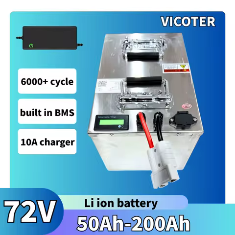 VTI 72V 80Ah 100Ah 150Ah 180Ah 200Ah Lifepo4 Lithium Battery for Scooter Motorcycle Tricycle Electri
