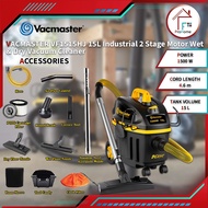 VACMASTER VF1515HJ 15L 1500W Industrial 2 Stage Motor Wet & Dry Vacuum Cleaner