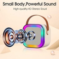 K12 Portable Bluetooth Speaker Karaoke Wireless Microphone RGB Colorful Lights HIFI Outdoor Surround Subwoofer Party Kids Gift
