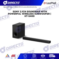SONY 2.1ch Soundbar with powerful wireless subwoofer | HT-S400, 1 Year by SONY Malaysia