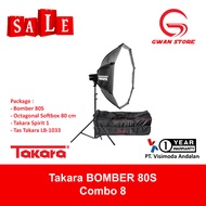 Takara BOMBER 80S Professional LED Lighting Studio Photo / Photo Video Light 80W - COMBO 8