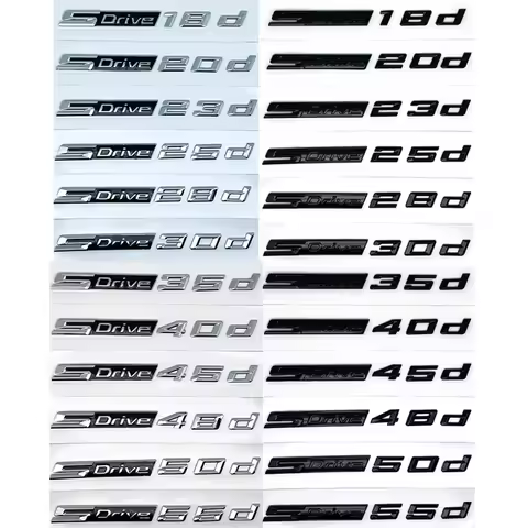 3D SDrive 30d 50d 35d 18d 20d 23d 25d 40d 45d Logo Letter Car Rear Trunk Badge Emblem Decal Sticker 