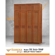 EUREKA 5ft Tall Wardrobe Wood Drawer Storage 4 Door 544 / Almari Baju Kayu (Delivery &amp; Installation Klang Valley ONLY)