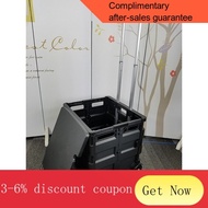 ! trolley cart 【SG】LARGE Foldable Trolley Cart Foldable Shopping Cart Foldable Cart Collapsible Heavy Duty with Handle &amp;