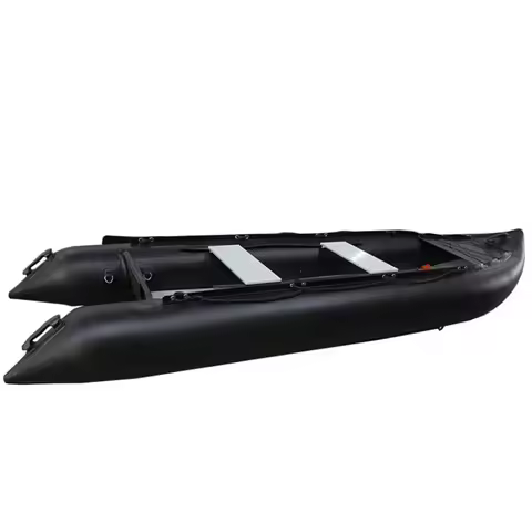 3.7m PVC Black Fishing Kayak—A 1-2 Person Boat Suitable for Rivers