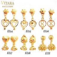Emas 916 Anting-anting dengan warna dan batu | Gold 916 Earring with colour and stone design EI01+