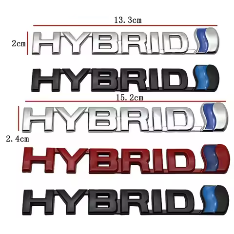 Metal HYBRID Car Front Grille Emblem Auto Body Trunk Badge Decal for Toyota LandCruiser Yaris Camry