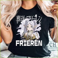 PS2 Frieren Beyond Journeys End Elf Unisex Fashion Trend summer T-shirt Anime Short Sleeve Top SP2
