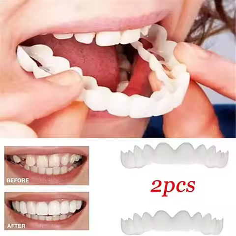 Perfect Fit Teeth Whitening Fake Tooth Cover Snap On Silicone Smile Veneers Teeth Upper Tool False T