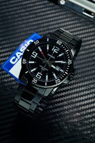 นาฬิกา Casio รุ่น MTP-VD01B-1B นาฬิกาผู้ชายสายแสตนเลสรมดำ รุ่นใหม่ล่าสุด - ของแท้100% รับประกันสินค้