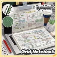 Grid Blank Writting Notebook Square 120 Pages Removable Waterproof Loose-leaf Notebook