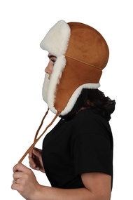 Unisex Shearling Sheepskin Leather Aviator Russian Ushanka Trapper Winter Fur Hat