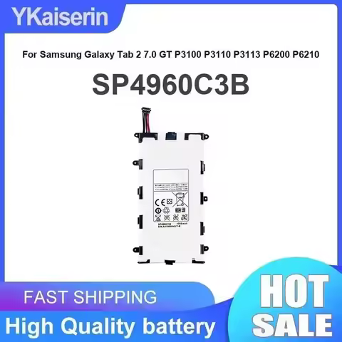 For Samsung Galaxy Tab 2 7.0 GT P3100 P3110 P3113 P6200 P6210 Tablet Battery 4000mAh Replaceable SP4