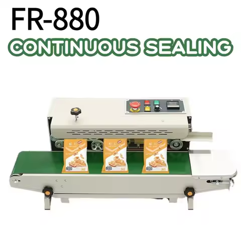 FR-880 Plastic Bag Band Sealing Machine 80W Sealer Auto Horizontal Bag Sealer Continuous Sealing Wid
