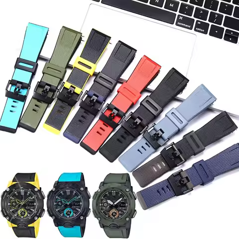 Watch Accessories For Casio GA2000 GA-2000-1A2 Resin Strap Men's Sport Waterproof Bracelet 24mm Rubb