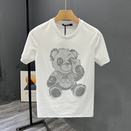 SONIX Panda Hot Diamond Short Sleeve T-shirt Mens 2023 Summer New Style Boy Handsome Half Sleeve T-s