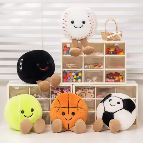 Adorable Jellycat Cute Basketball Football Tennis Baseball Billiards Plush Toys Soft Stuffed Balls P