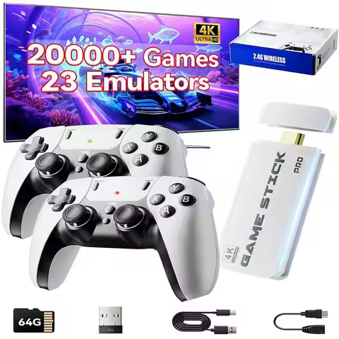 4K Game Stick Pro 20000+ Retro Games Plug and Play HDMI TV Game Console 2.4G Wireless Controller Ide