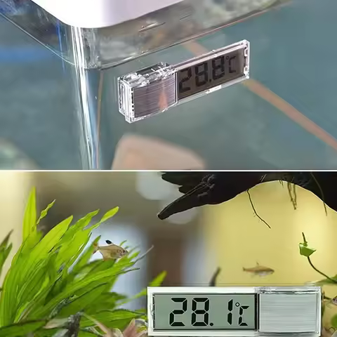 Fish Tank Thermometer Electronic LCD Digital Fish Tank Temperature Measurement Aquarium Temp Meter A