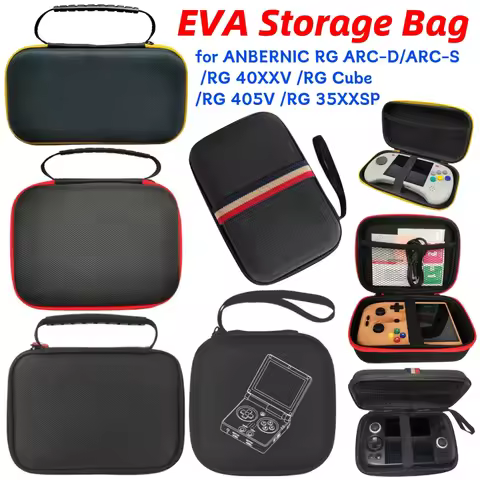 EVA Hard Carry Case Shockproof Anti Scratch Protective Case with Mesh Pocket for ANBERNIC RG ARC-D/A