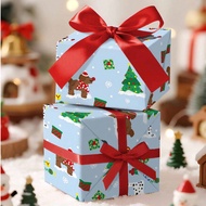 1 Roll + 43cm*500 Cm (17 Inches *16.4 Feet) + Cute Christmas Animal Packaging Series + Christmas Tre