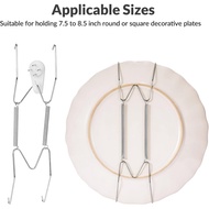 10 Pack Invisible Plate Hangers, 8 Inch Stainless Steel Wall Plate Hangers Holders with 12 Pack Wall