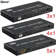 8K 60Hz 3x1 4x1 5x1 HDMI 2.1 Switch 4K 120Hz HDMI Switch HDR 3 4 5 in 1 Out Audio Video Converter Di