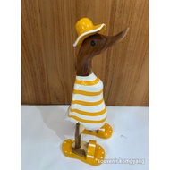 DEKORASI AESHETIC HIASAN PATUNG BEBEK MOTIF GARIS /DEKORASI UNIK
