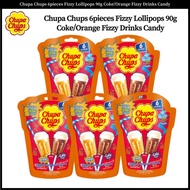 Chupa Chups 6pieces Fizzy Lollipops 90g Coke/Orange Fizzy Drinks Candy 5pack