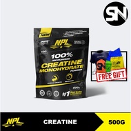 NPL CREATINE MONOHYDRATE UNFLAVOURED 500G - 100 SERVINGS + (FREE WHEY SACHET)
