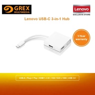 LENOVO USB-C 3-IN-1 TRAVEL HUB GX90T33021, USB-C Hub 3in1, USB C-HDMI Multiport Adapter, Type-C Hub-