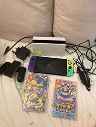 switch splatoon主機所有配件齊全