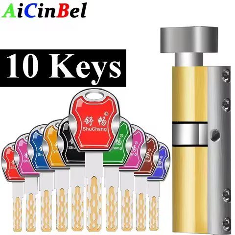 65mm-110mm Lock cylinder 10 colorful keys Door lock Cylinder lock Outdoor door lock Entry door lock 