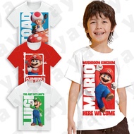 *YAYA*2023 The Super Mario Bros Movie Nintendo Game  T-shirt Cartoon Party Play Game Children's Shirt Short-Sleeved Top