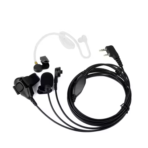 3 wire Covert Acoustic Earphone PTT Mic 2 Pin For KENWOOD Baofeng Two Way Radio