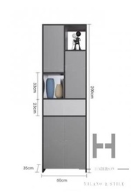 Henderson M &amp; S - 北歐小户型屏風櫃 玄關櫃 鞋櫃*60cm - HDS08767_GY_60A