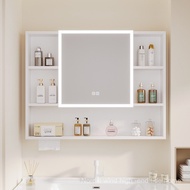 Lighted bathroom mirror, space-saving aluminum alloy storage cabinet, anti-fog mirror, aluminum stor