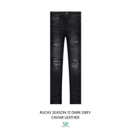 Rucas Season 12 Dark Grey Caviar Leather Jeans Original