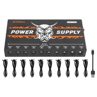 STRICH Noiseless Rechargeable Battery Guitar Effects Pedal Power Supply Built-in 10000mAh 10 Outputs