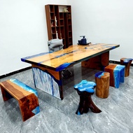 □Epoxy Resin Table River Table Large Board Table Tea Table Desk Simple Conference Table Solid Wood Custom Office Boss