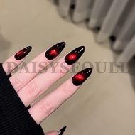 Spinning red cat eye Nail box - cool red and black cat eye fake nails