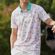 GIMME เสื้อโปโล Tropical Flamingo Golf Polo Shirt