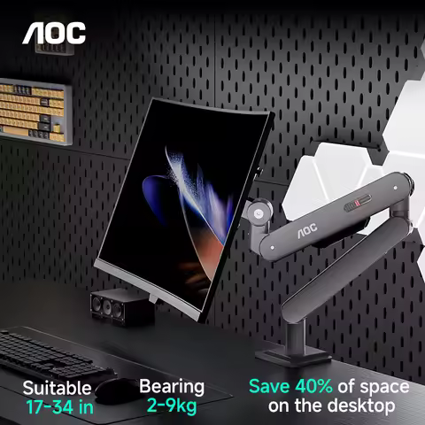 AOC AM402 Monitor Arm Mount Bracket Single Arm Adjustable Display Arm Holder Desktop Clamp Stand Sui